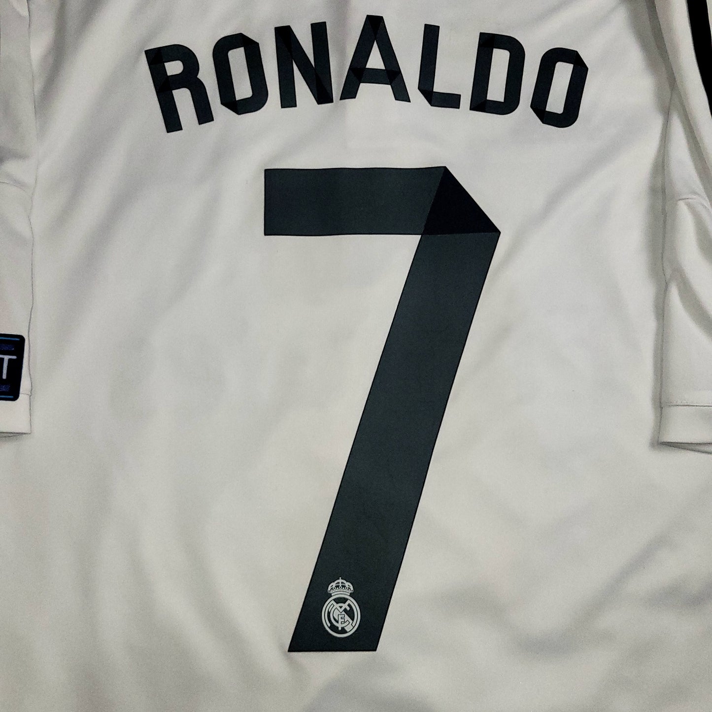 Cristiano Ronaldo Real Madrid 2014 2015 UEFA Home Soccer Jersey Shirt L SKU# F50637 - ForeverSoccerJerseys