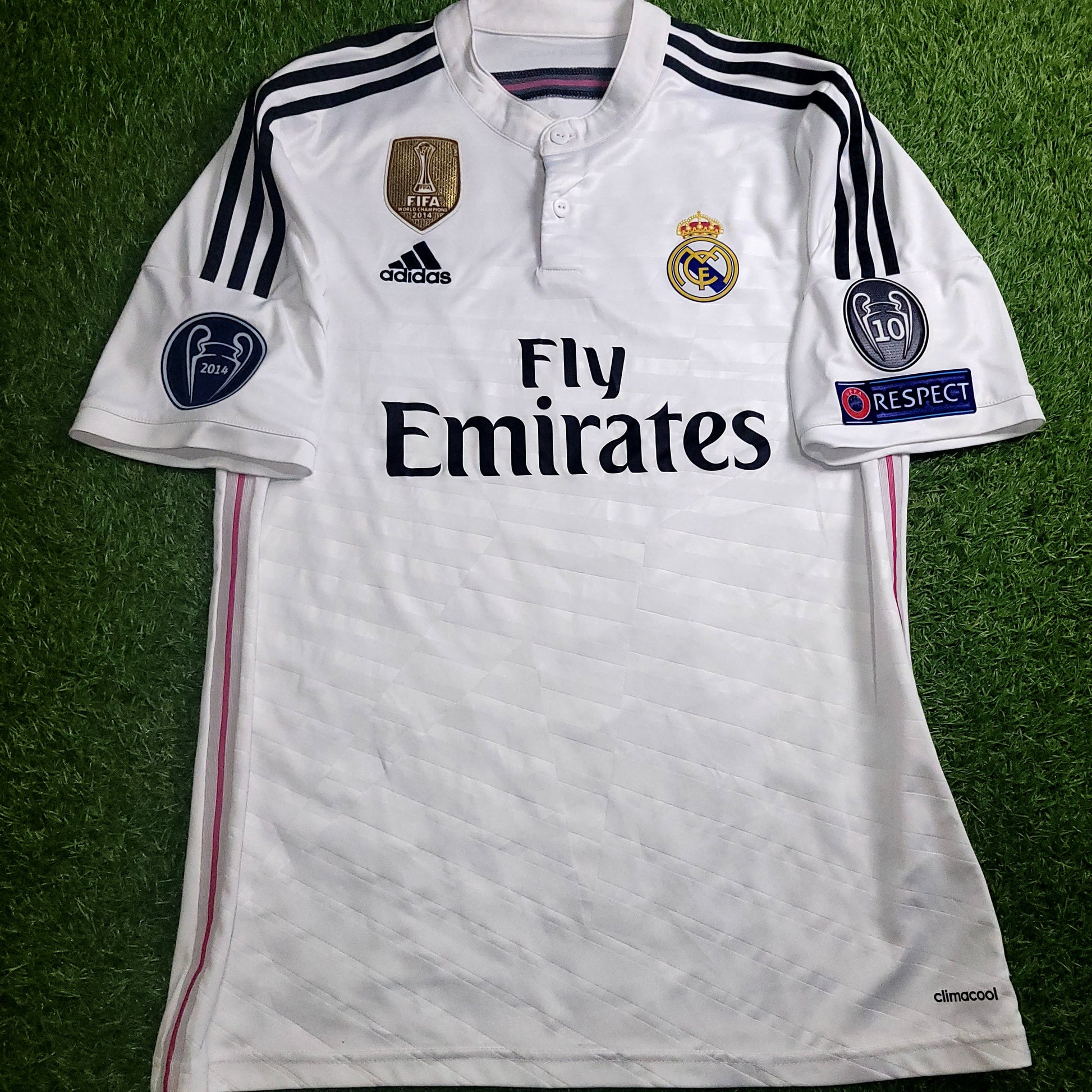 Cristiano Ronaldo Real Madrid 2014 2015 UEFA Home Soccer Jersey Shirt L SKU# F50637 - ForeverSoccerJerseys