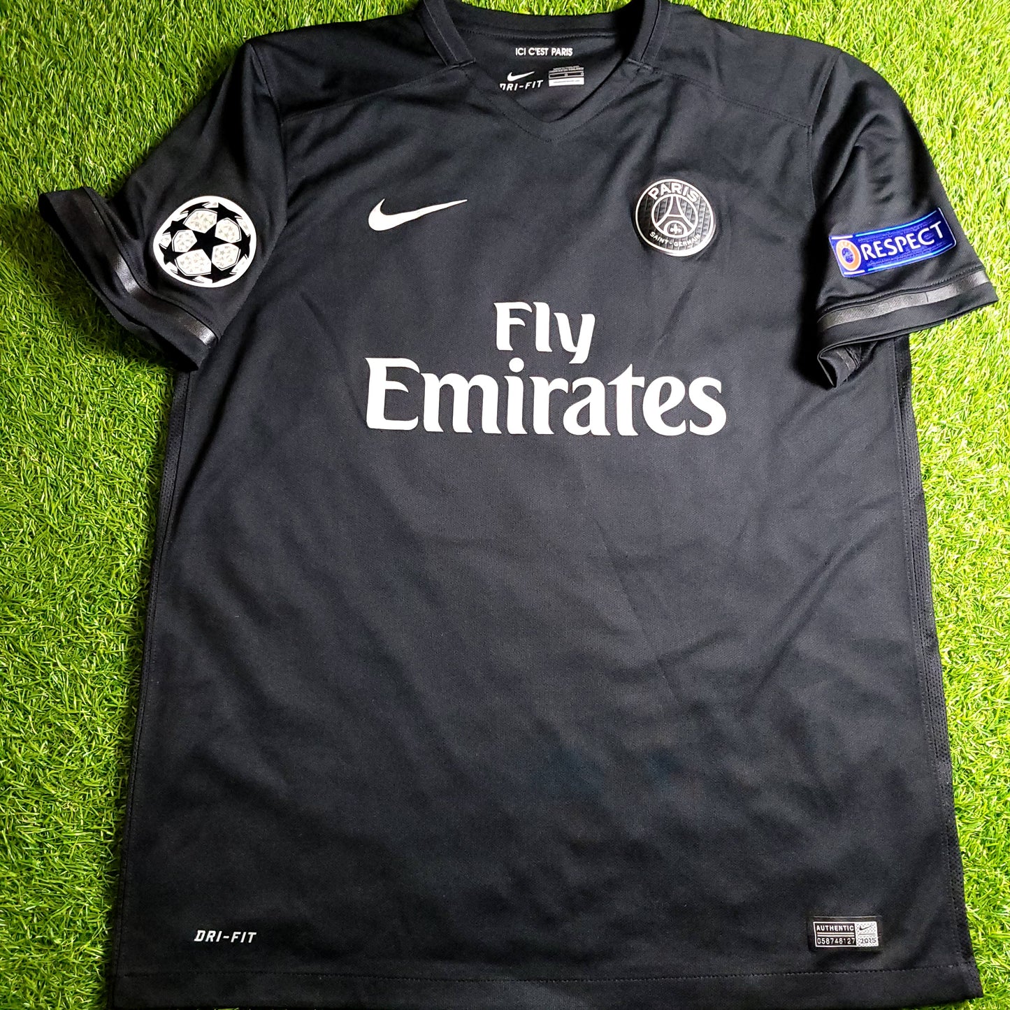 Ibrahimovic PSG Paris Saint Germain 2015 2016 Third UEFA Soccer Jersey L SKU# 658901-011