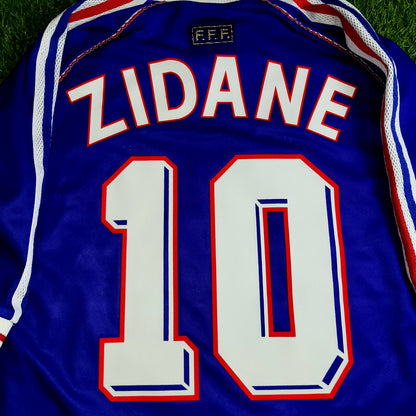 Zidane France 1998 WORLD CUP FINAL Home Soccer Jersey L - ForeverSoccerJerseys