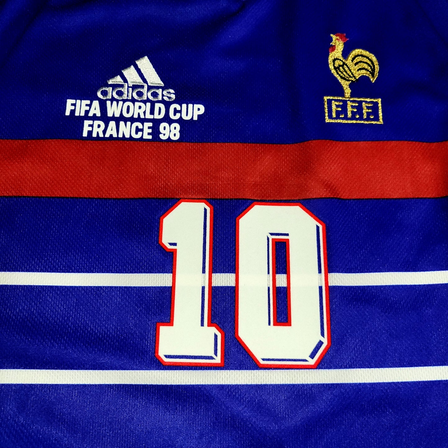 Zidane France 1998 WORLD CUP FINAL Home Soccer Jersey L - ForeverSoccerJerseys