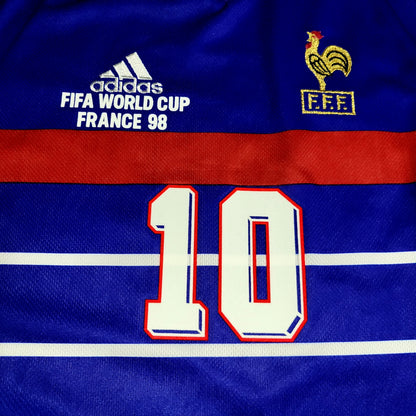 Zidane France 1998 WORLD CUP FINAL Home Soccer Jersey L - ForeverSoccerJerseys