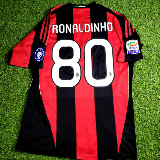 Ronaldinho AC Milan Adidas 2010 2011 Home Soccer Jersey M SKU# P96288 - ForeverSoccerJerseys