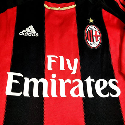 Ronaldinho AC Milan Adidas 2010 2011 Home Soccer Jersey M SKU# P96288 - ForeverSoccerJerseys