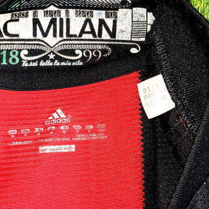 Ronaldinho AC Milan Adidas 2010 2011 Home Soccer Jersey M SKU# P96288 - ForeverSoccerJerseys
