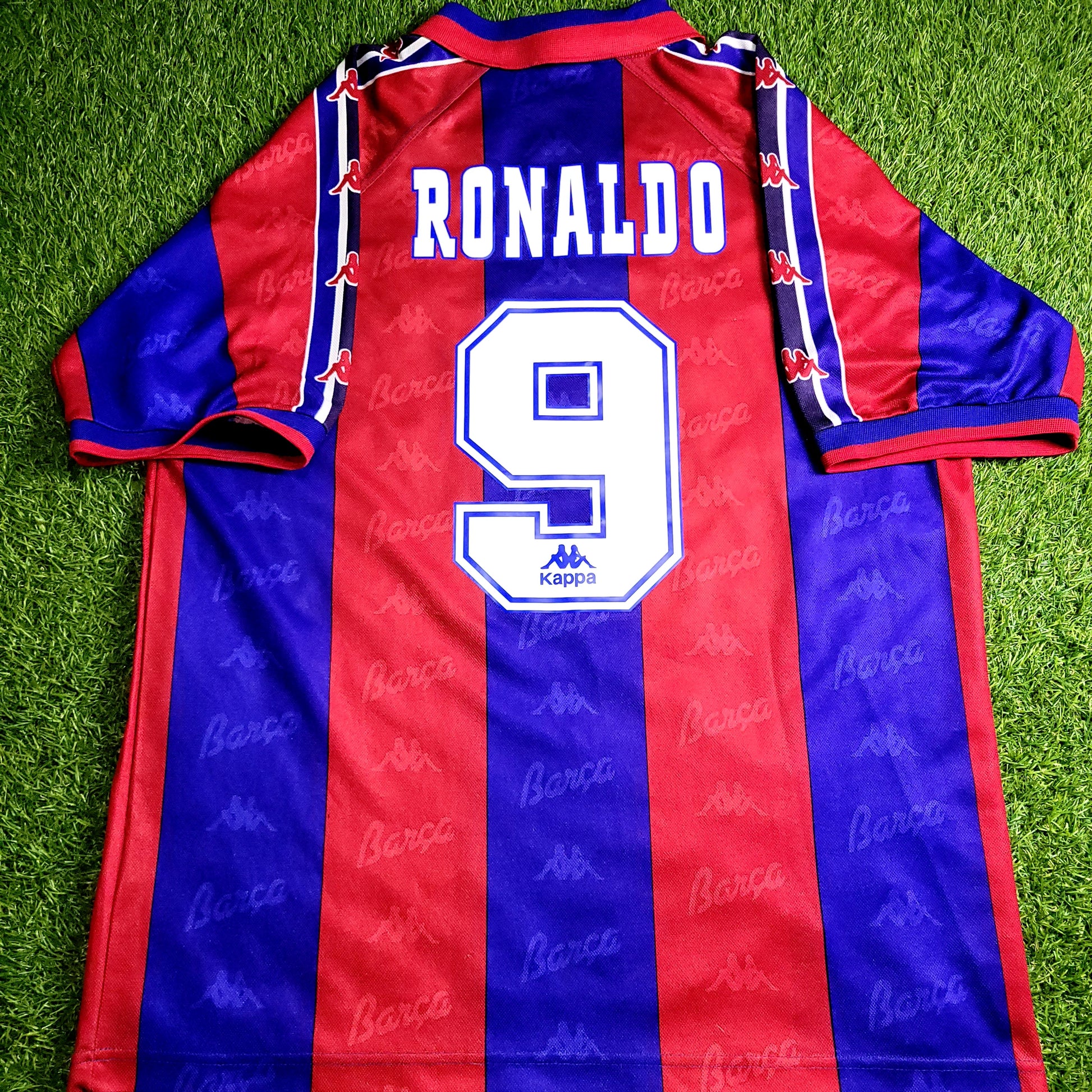 Ronaldo Kappa Barcelona 1996 1997 Home Soccer Jersey L - ForeverSoccerJerseys