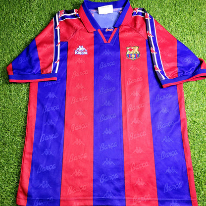 Ronaldo Kappa Barcelona 1996 1997 Home Soccer Jersey L - ForeverSoccerJerseys