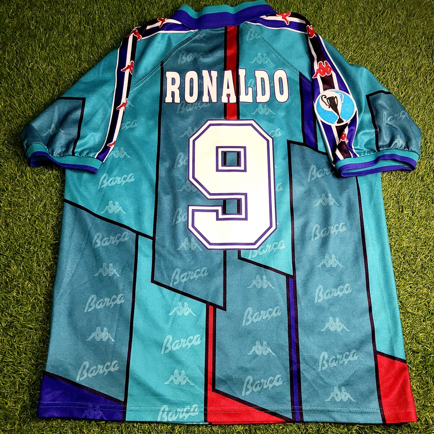 Ronaldo Kappa Barcelona UEFA CUP FINAL 1996 1997 Away Soccer Jersey M