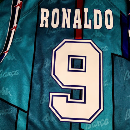 Ronaldo Kappa Barcelona UEFA CUP FINAL 1996 1997 Away Soccer Jersey M
