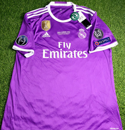 Cristiano Ronaldo Real Madrid 2016 2017 UEFA FINAL Purple Away Soccer Jersey BNWT XL SKU# AI5158 - ForeverSoccerJerseys