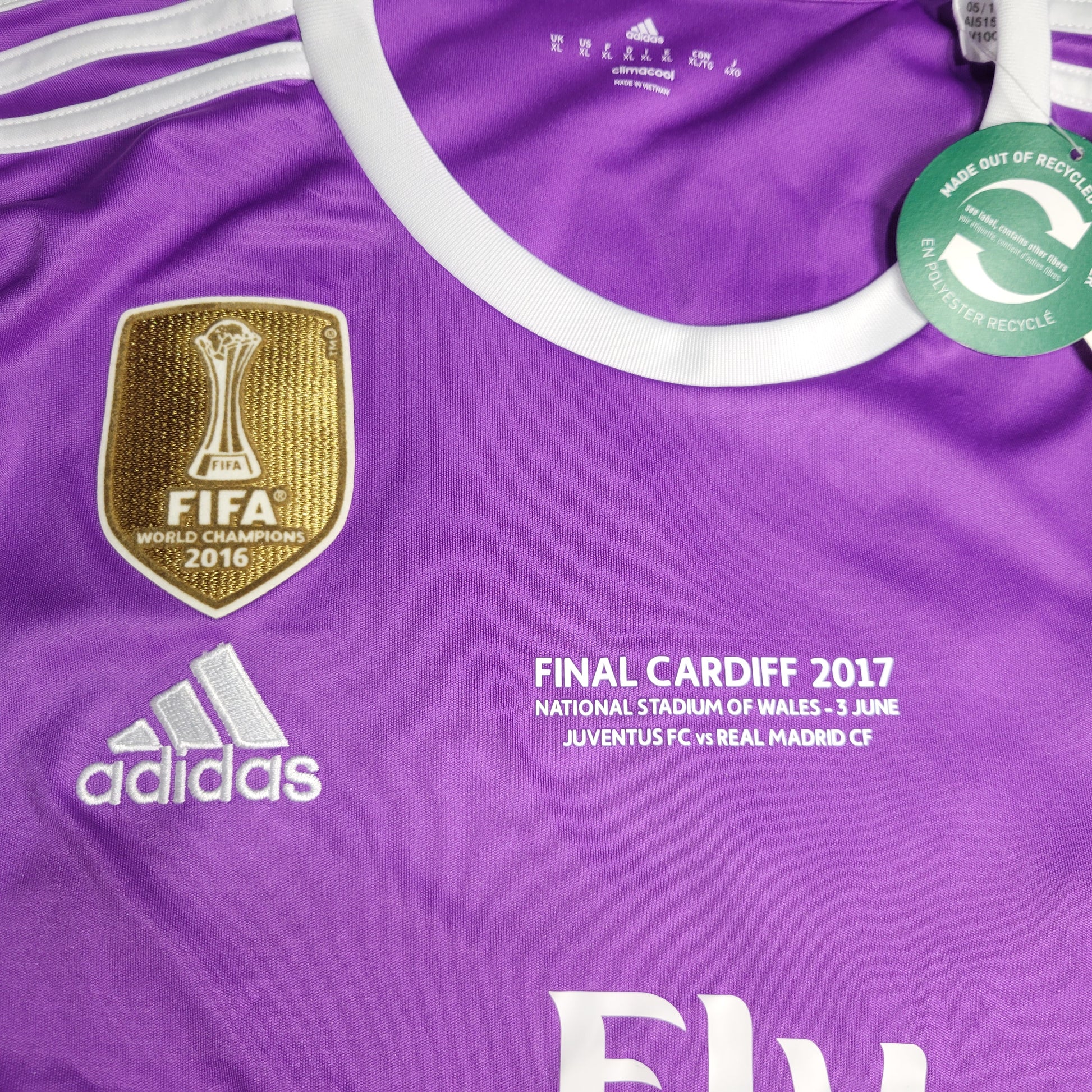 Cristiano Ronaldo Real Madrid 2016 2017 UEFA FINAL Purple Away Soccer Jersey BNWT XL SKU# AI5158 - ForeverSoccerJerseys