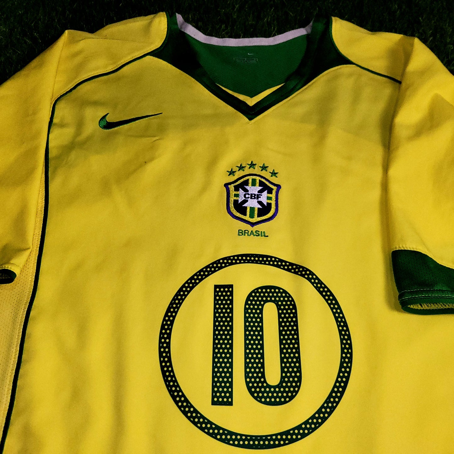 Ronaldinho Brazil 2004 Home Soccer Jersey Shirt L
