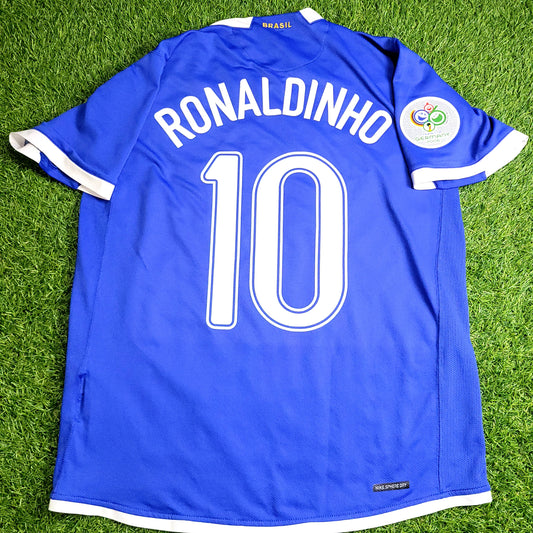 Ronaldinho Brazil 2006 WORLD CUP Away Soccer Jersey M SKU# U6DHA 103890 - ForeverSoccerJerseys