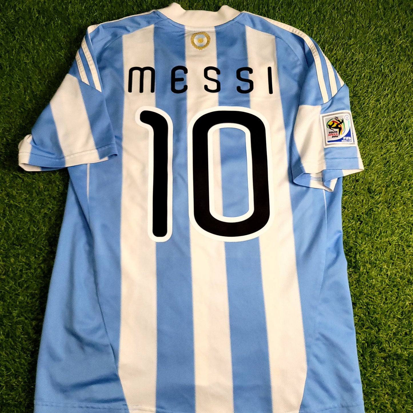 Messi Argentina 2010 WORLD CUP Home Soccer Jersey M SKU# P79919 - ForeverSoccerJerseys