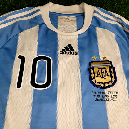 Messi Argentina 2010 WORLD CUP Home Soccer Jersey M SKU# P79919 - ForeverSoccerJerseys