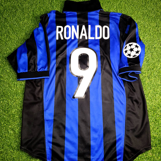 Ronaldo Inter Milan Nike 1998 1999 UEFA Soccer Jersey M - ForeverSoccerJerseys