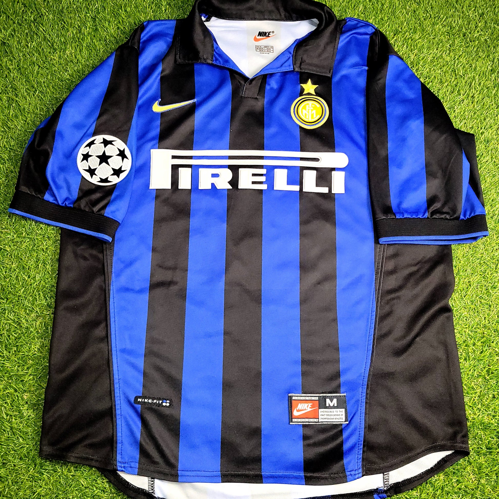 Ronaldo Inter Milan Nike 1998 1999 UEFA Soccer Jersey M - ForeverSoccerJerseys