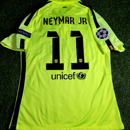 Neymar Barcelona UEFA TREBLE 2014 2015 PLAYER ISSUE Soccer Third Jersey XL SKU# 631132-711