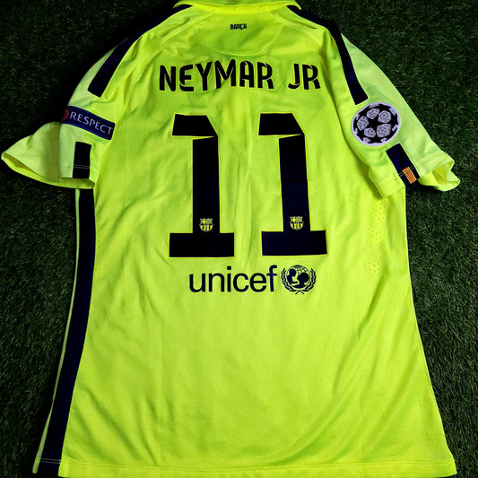 Neymar Barcelona UEFA TREBLE 2014 2015 PLAYER ISSUE Soccer Third Jersey XL SKU# 631132-711
