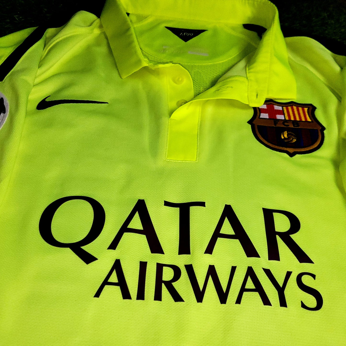 Neymar Barcelona UEFA TREBLE 2014 2015 PLAYER ISSUE Soccer Third Jersey XL SKU# 631132-711