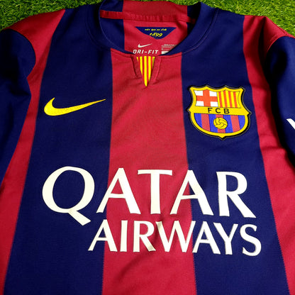 Neymar Barcelona 2014 2015 TREBLE Soccer Jersey M SKU# 610594-422 - ForeverSoccerJerseys