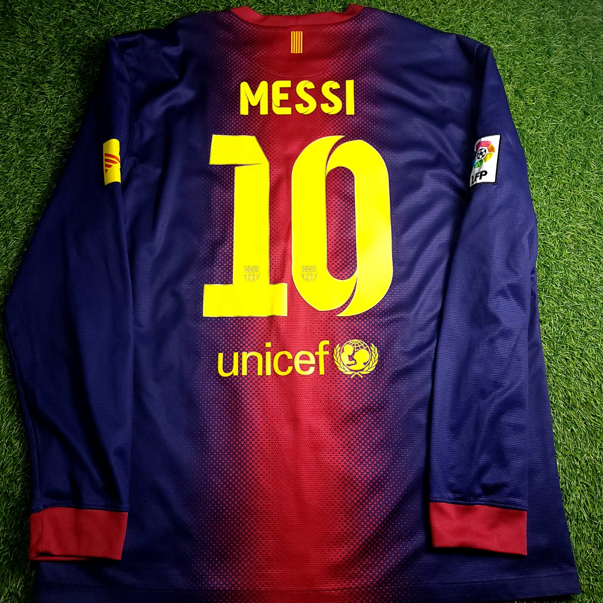 Messi Barcelona 2012 2013 Long Sleeve Soccer Jersey XL SKU# 478324-410 - ForeverSoccerJerseys
