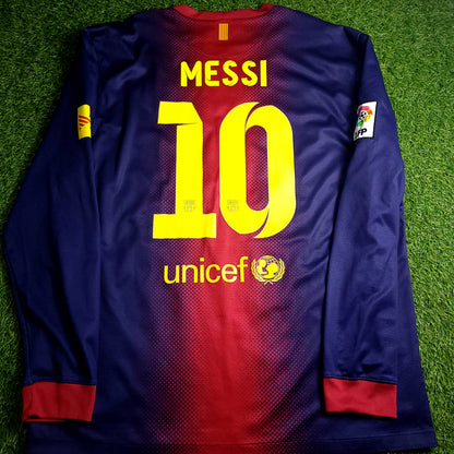 Messi Barcelona 2012 2013 Long Sleeve Soccer Jersey XL SKU# 478324-410 - ForeverSoccerJerseys