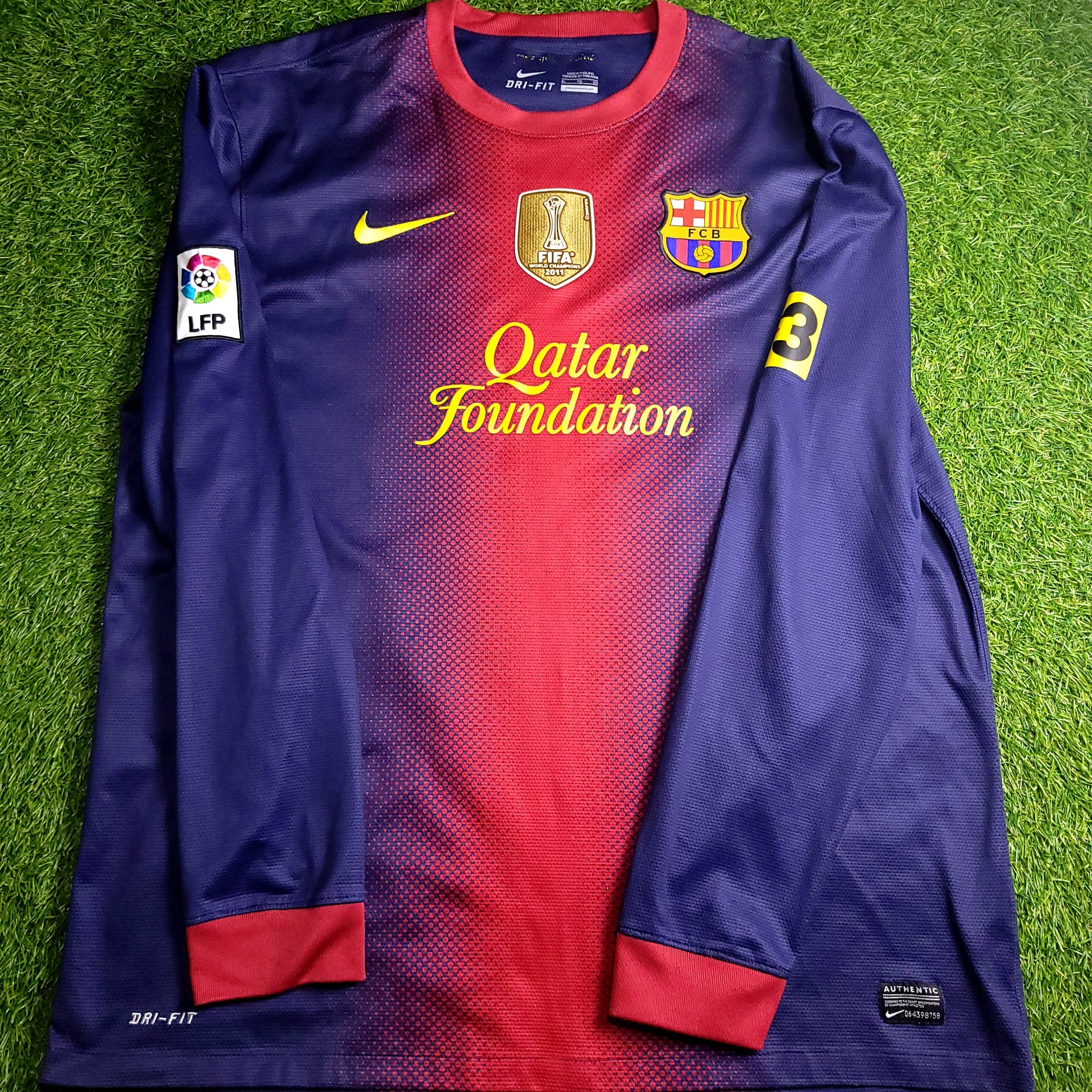 Messi Barcelona 2012 2013 Long Sleeve Soccer Jersey XL SKU# 478324-410 - ForeverSoccerJerseys