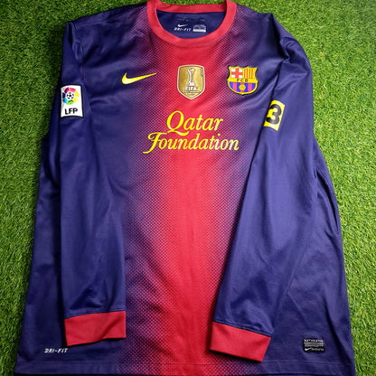 Messi Barcelona 2012 2013 Long Sleeve Soccer Jersey XL SKU# 478324-410 - ForeverSoccerJerseys