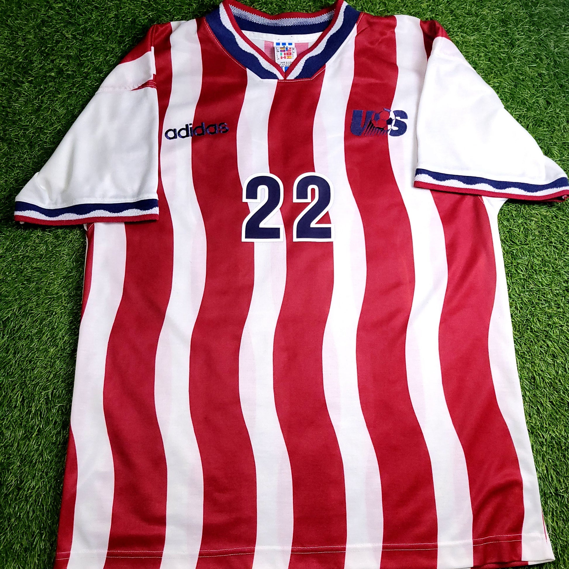 Lalas USA US 1994 WORLD CUP Adidas Home Soccer Jersey L - ForeverSoccerJerseys