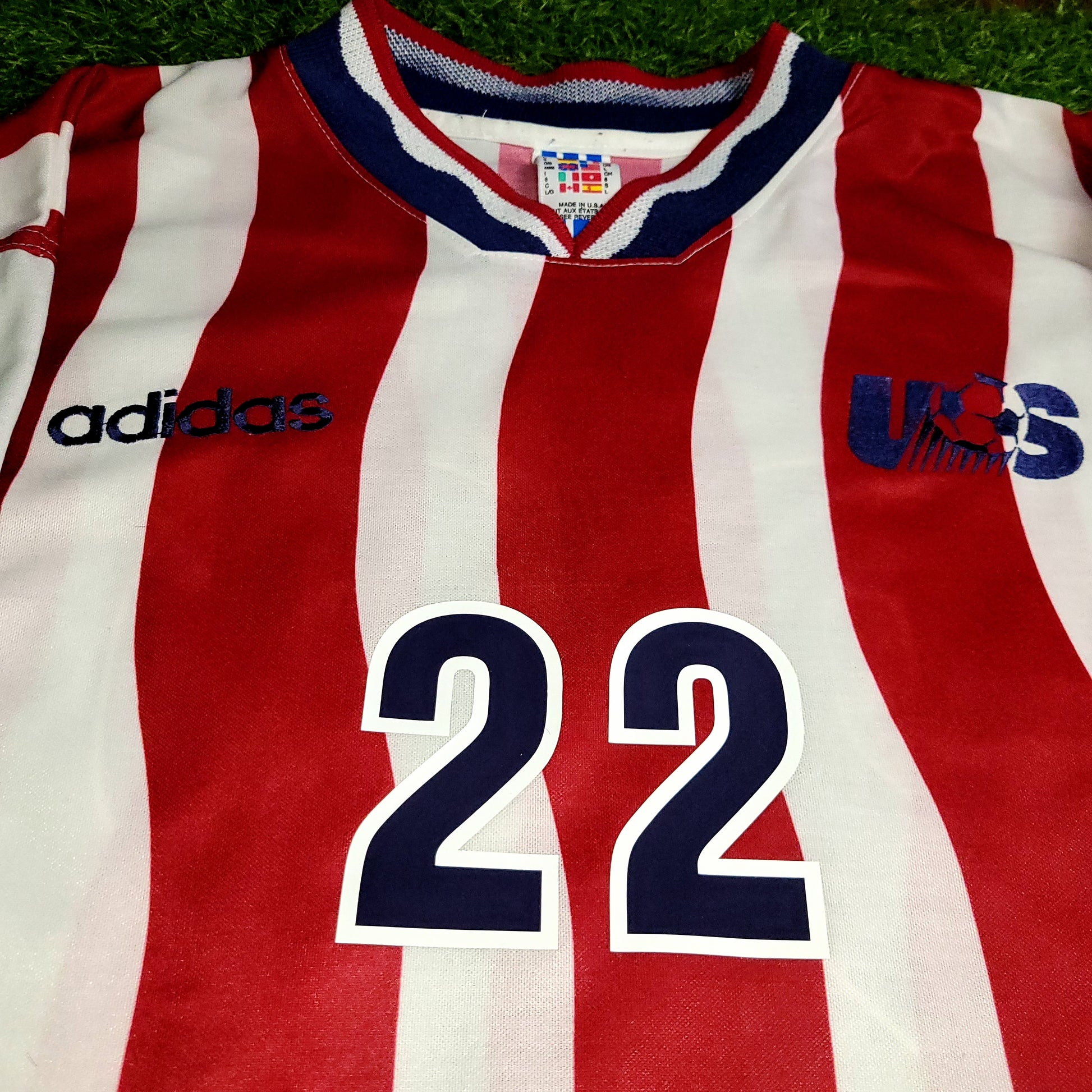 Lalas USA US 1994 WORLD CUP Adidas Home Soccer Jersey L - ForeverSoccerJerseys