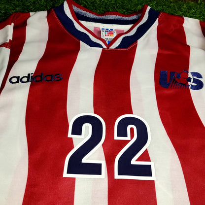 Lalas USA US 1994 WORLD CUP Adidas Home Soccer Jersey L - ForeverSoccerJerseys