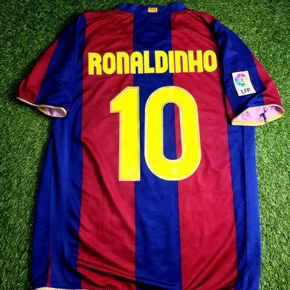 Ronaldinho Barcelona Anniversary 2007 2008 Soccer Jersey L SKU# 237741-655 - ForeverSoccerJerseys