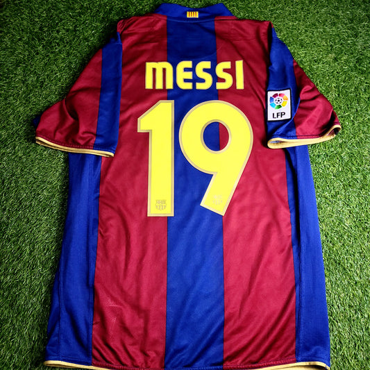 Messi Barcelona 2007 2008 Anniversary Soccer Jersey M SKU# 237741-655 - ForeverSoccerJerseys
