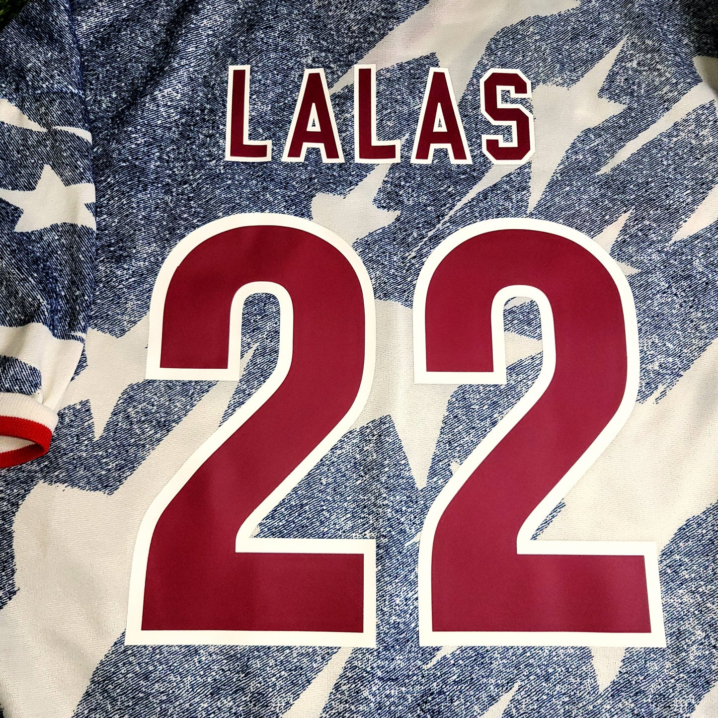 Lalas USA 1994 World Cup US Blue Denim Away Soccer Jersey XL - ForeverSoccerJerseys