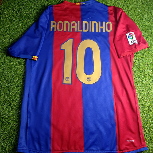 Ronaldinho Barcelona 2006 2007 Soccer Jersey L SKU# 146980-425 - ForeverSoccerJerseys