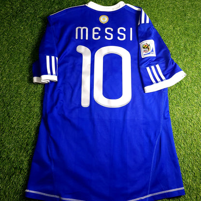 Messi Argentina 2010 WORLD CUP Away Soccer Jersey M SKU# P47053 AZB001 - ForeverSoccerJerseys