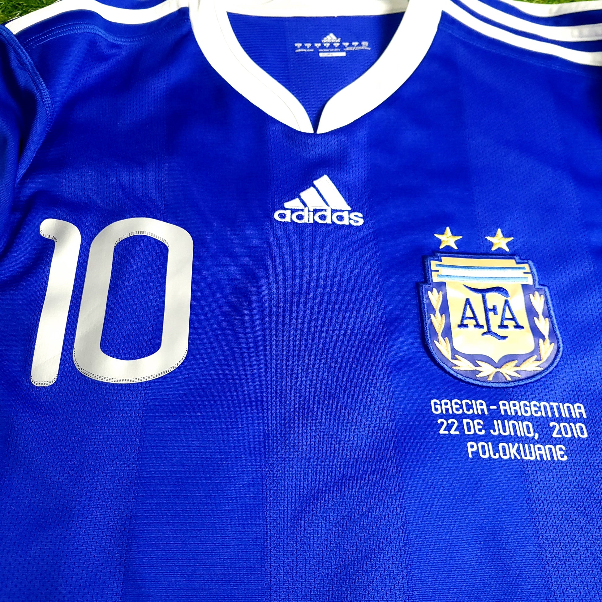 Messi Argentina 2010 WORLD CUP Away Soccer Jersey M SKU# P47053 AZB001 - ForeverSoccerJerseys