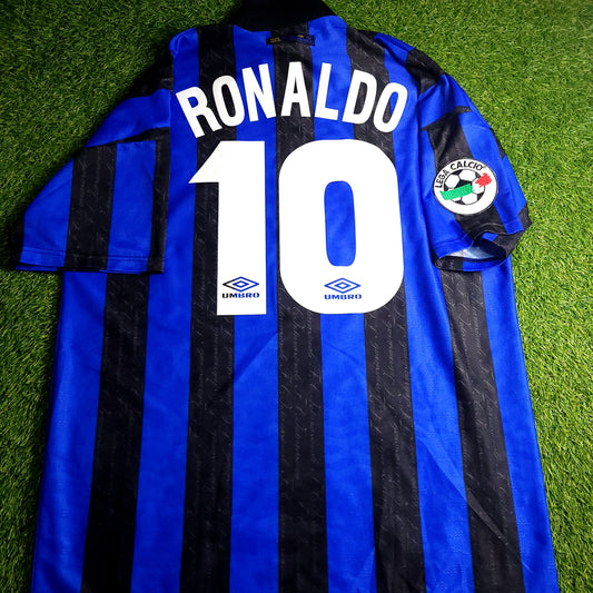 Ronaldo Inter Milan 1997 1998 DEBUT Umbro Soccer Jersey XL - ForeverSoccerJerseys