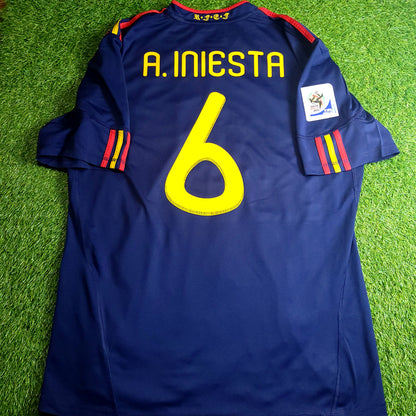 Iniesta Spain 2010 WORLD CUP FINAL Soccer Away Jersey XL SKU# P47896 - ForeverSoccerJerseys