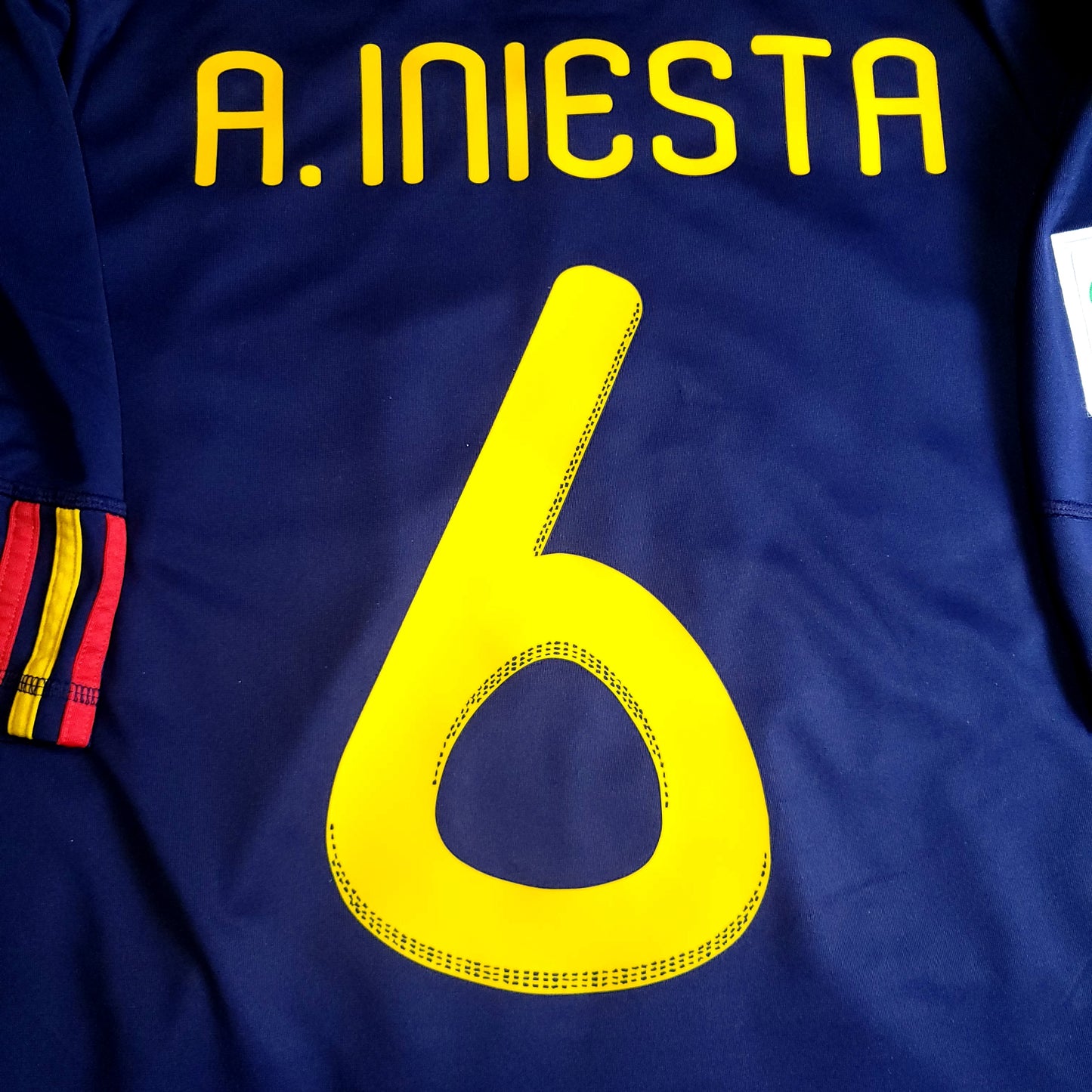 Iniesta Spain 2010 WORLD CUP FINAL Soccer Away Jersey XL SKU# P47896 - ForeverSoccerJerseys