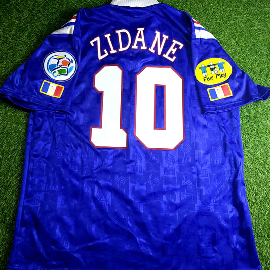 Zidane France Adidas 1996 EURO CUP Soccer Jersey XL - ForeverSoccerJerseys