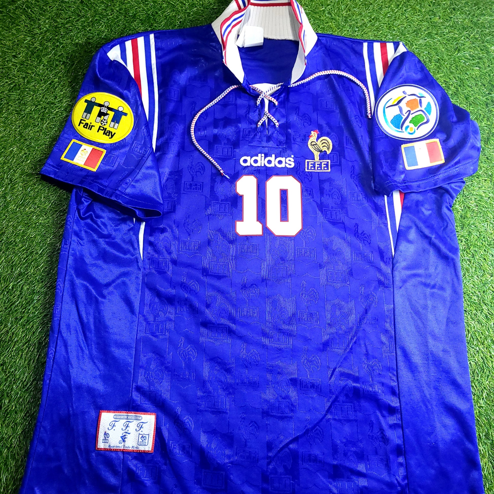 Zidane France Adidas 1996 EURO CUP Soccer Jersey XL - ForeverSoccerJerseys