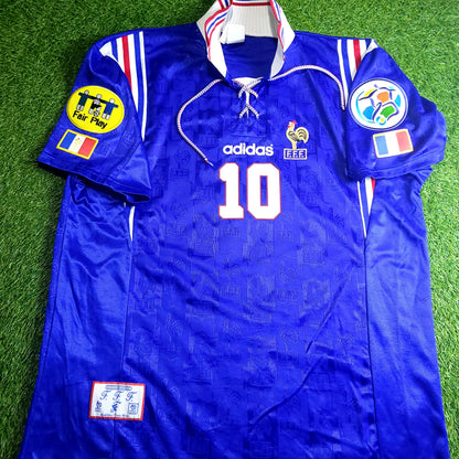 Zidane France Adidas 1996 EURO CUP Soccer Jersey XL - ForeverSoccerJerseys