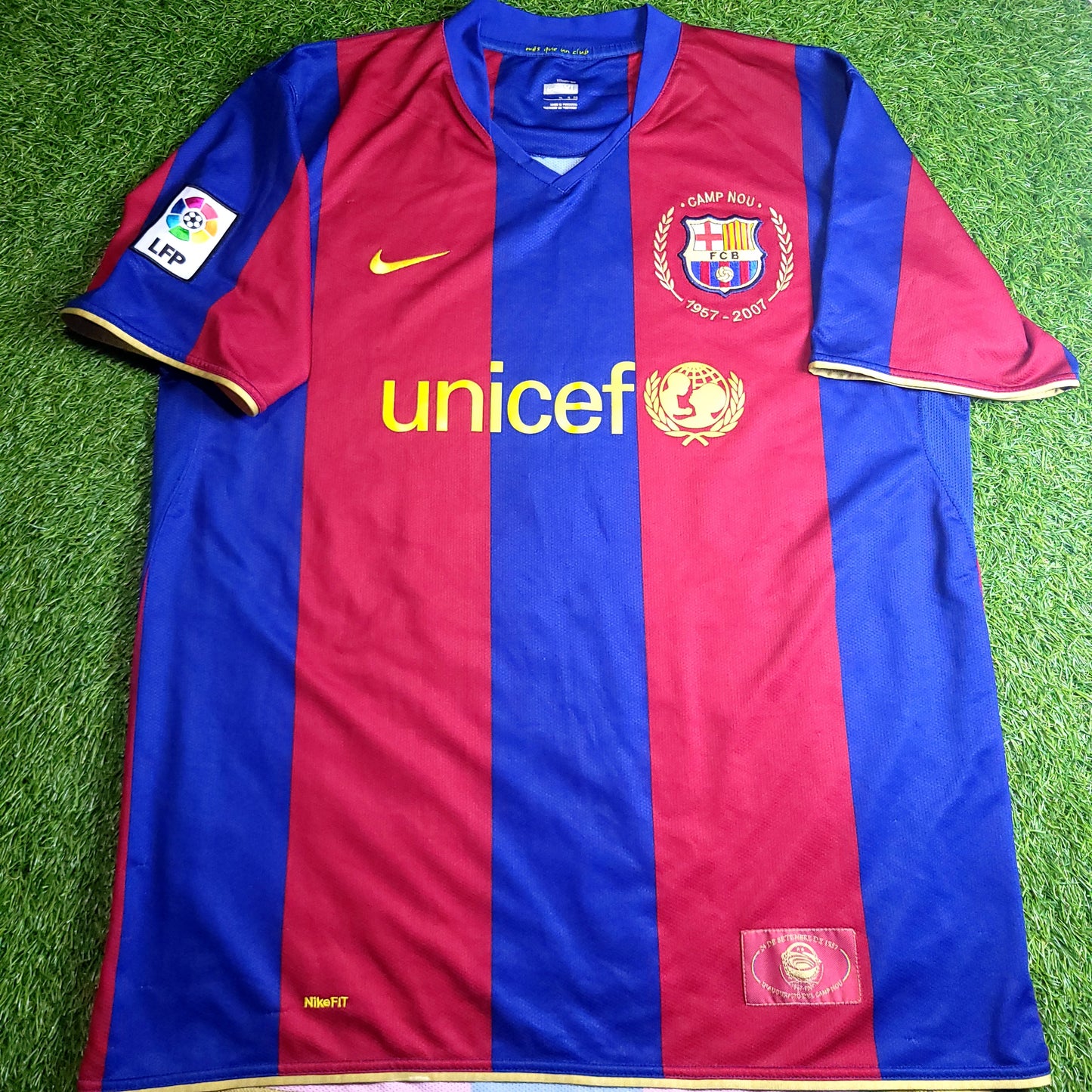 Ronaldinho Barcelona Anniversary 2007 2008 Soccer Jersey XL SKU# 237741-655 - ForeverSoccerJerseys