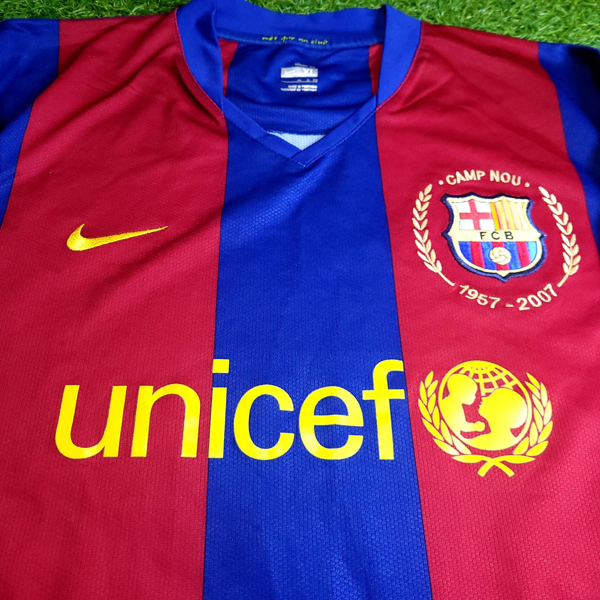 Ronaldinho Barcelona Anniversary 2007 2008 Soccer Jersey XL SKU# 237741-655 - ForeverSoccerJerseys