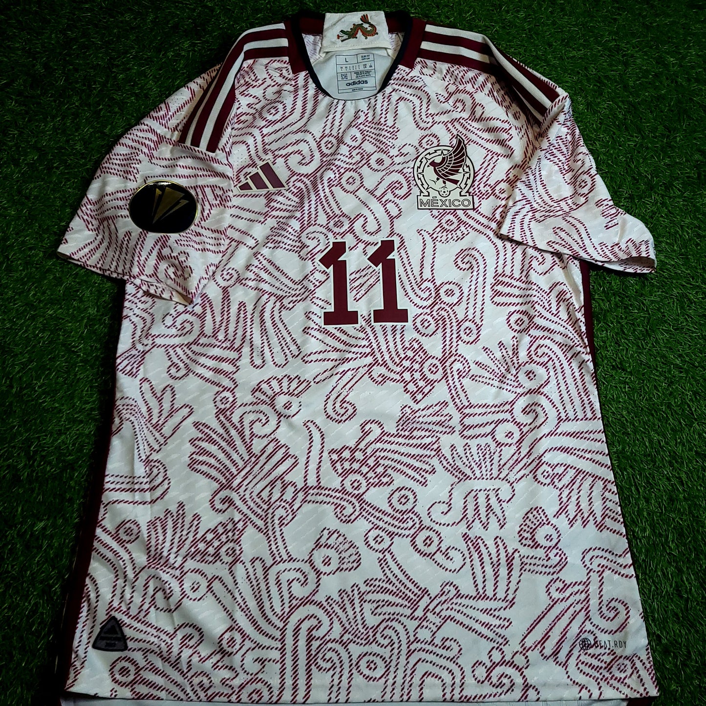 Gimenez Mexico 2022 2023 GOLD CUP Player Issue Away Soccer Jersey L SKU# HD9313