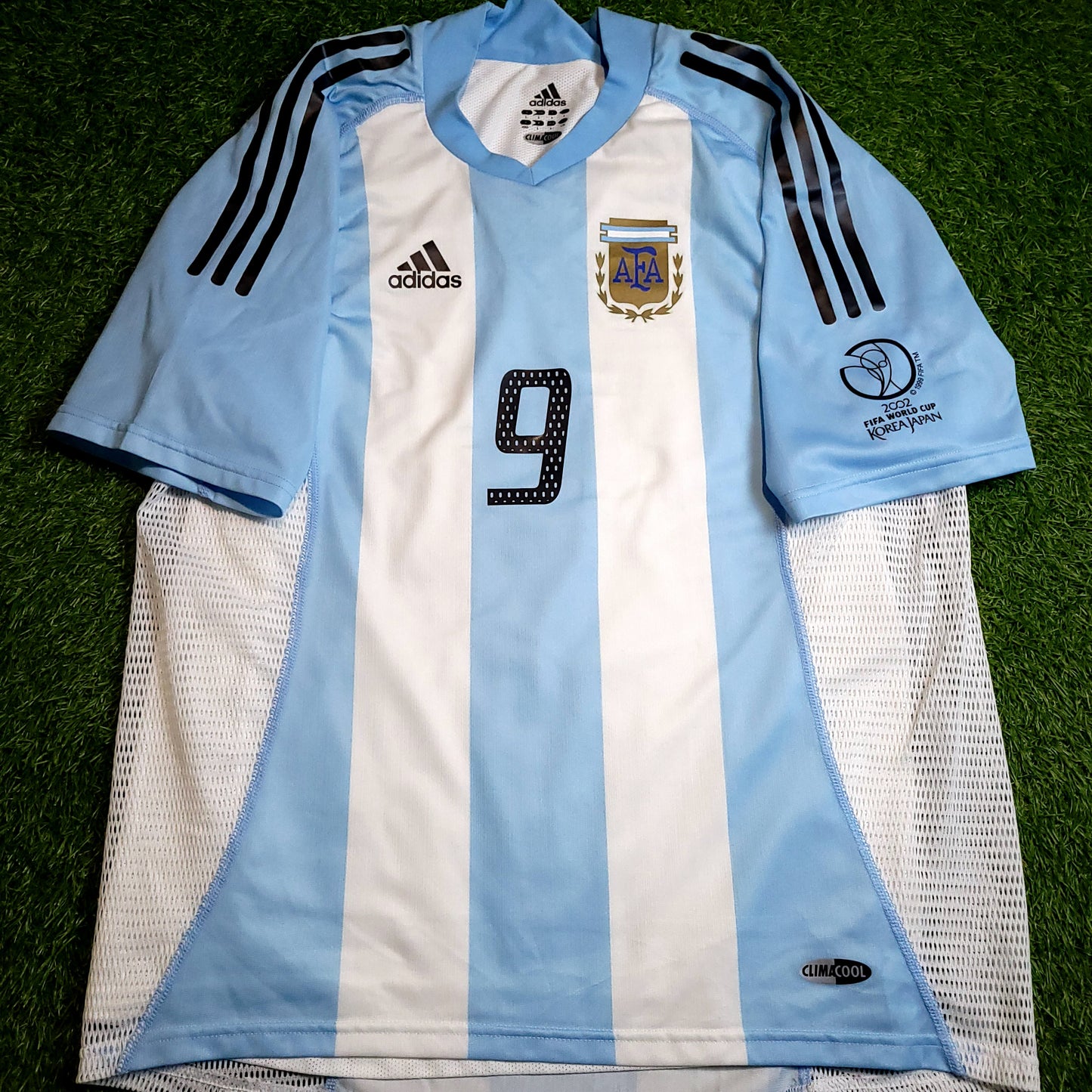 Batistuta Argentina 2002 WORLD CUP PLAYER ISSUE Soccer Jersey L SKU# 166723 AVG001
