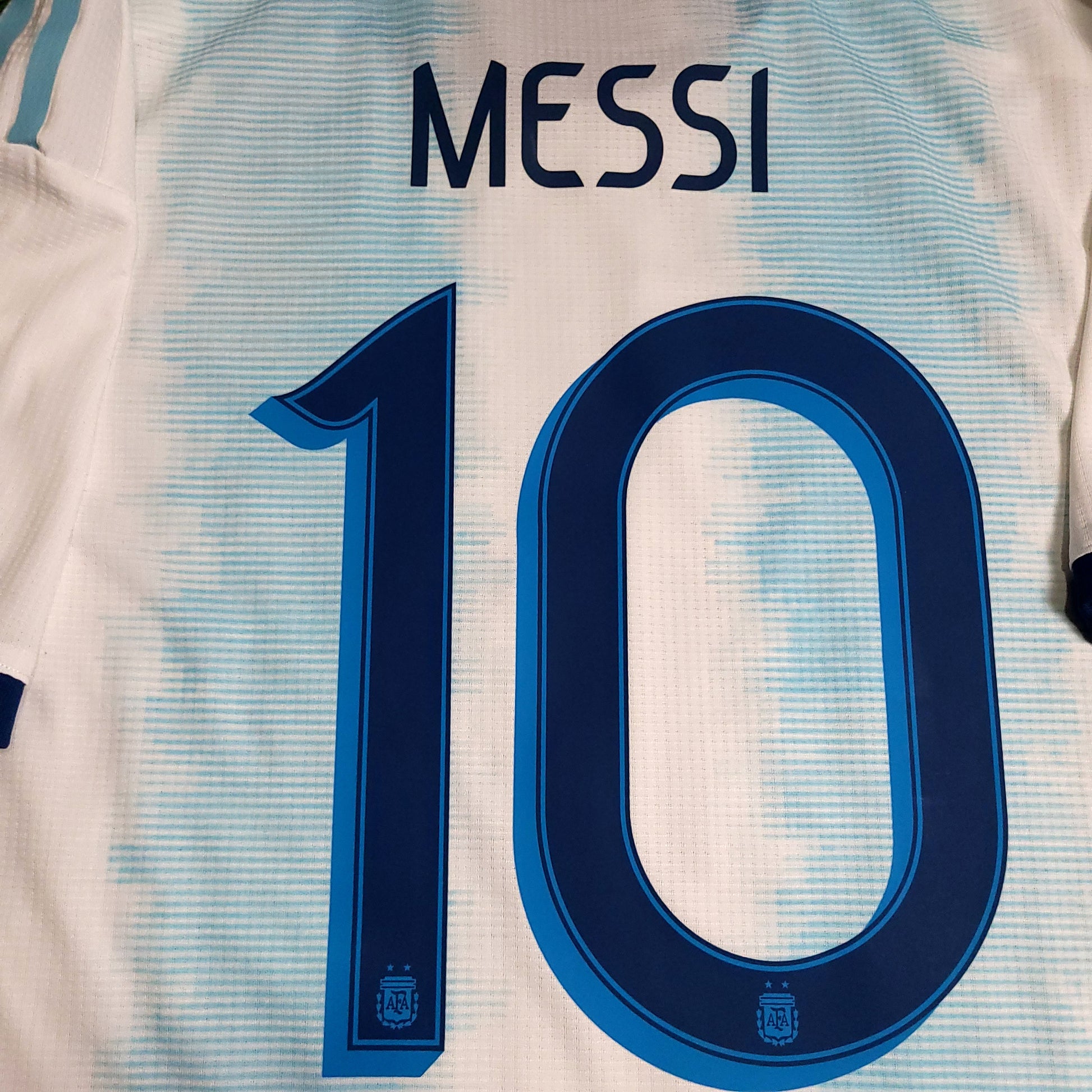 Messi Argentina 2019 COPA AMERICA PLAYER ISSUE Soccer Jersey M SKU# DP0225 - ForeverSoccerJerseys