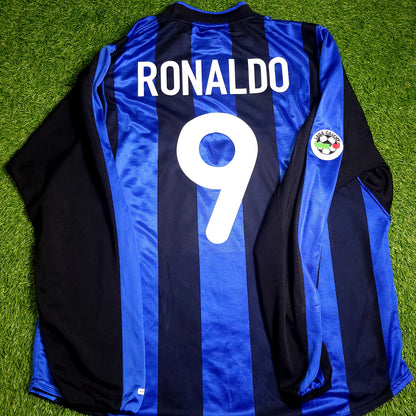 Ronaldo Inter Milan 2000 2001 Long Sleeve Soccer Jersey XL - ForeverSoccerJerseys